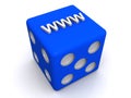 WWW World Wide Web Letters on Blue Dice