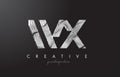 WX W X Letter Logo with Zebra Lines Texture Design Vector.