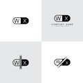 WX, XW,W, X abstract letters logo monogram Royalty Free Stock Photo
