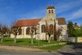 Wy dit joli village; France - february 21 2021 : Notre Dame and Saint Romain church
