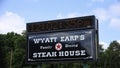 Wyatt Earp`s Steak House Sign, Oakland, TN Royalty Free Stock Photo