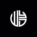 WYD logo WYD icon WYD monogram WYD letter minimalist Circle flat Unique modern abstract logo design Royalty Free Stock Photo