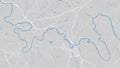 Wye river map, Wales, England. Watercourse, water flow, blue on grey background road map. Vector illustration