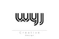 WYJ Creative Unique Modern Letter Logo Design Royalty Free Stock Photo