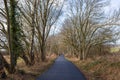 Wylam, Northumberland England: Feb 2022: Wylam Waggonway, National Cycle Route 72 newly laid pathway no people