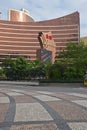 Wynn Macau seen from across the main road with Portuguese Calcada Pavement