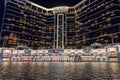 Wynn palace macau, nightitme fountain, water feature with large water jets