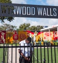 Wynwood Walls sign with a police officer, Miami, Florida