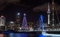 Wynyard Crossing and Sky Tower by night Royalty Free Stock Photo