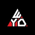 WYO triangle letter logo design with triangle shape. WYO triangle logo design monogram. WYO triangle vector logo template with red Royalty Free Stock Photo