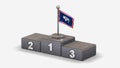 Wyoming 3D waving flag illustration on winner podium. Royalty Free Stock Photo