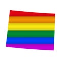 Wyoming LGBT flag map. Vector illustration Royalty Free Stock Photo