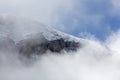 Wyoming mountain and cliff covered with snow