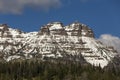 Wyoming mountain with snow showing layers