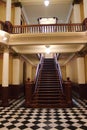 Wyoming State Capitol Restored Staircase Vintage Wall Colors and Cherry Hardwood