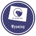 wyoming state map with the horned toad. Vector illustration decorative design Royalty Free Stock Photo