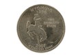 Wyoming State Quarter Coin Royalty Free Stock Photo