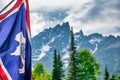 Wyoming United States Flag in Yellowstone Royalty Free Stock Photo