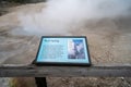 Information board sign about Beryl Spring, one of the hottest springs in Yellowstone National Park