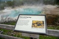 Sign for Emerald Spring in Yellowstone National Park, in the Norris Geyser basin area Royalty Free Stock Photo