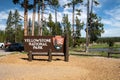 Wyoming, USA - June 27, 2020: Welcome sign for Yellowstone National Park, at the south entrance Royalty Free Stock Photo