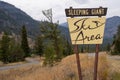 Sign for the Sleeping Giant Ski Area, a recreational area offering downhill skiing and a