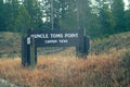 Sign for Uncle Toms Point trail along the Grand Canyon of the Yellowstone National Park