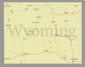 Wyoming vector State Map with Community Assistance and Activates