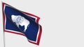 Wyoming waving flag illustration on flagpole. Royalty Free Stock Photo