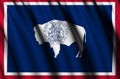 Wyoming waving flag illustration. Royalty Free Stock Photo