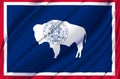 Wyoming waving flag illustration. Royalty Free Stock Photo