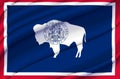 Wyoming waving flag illustration. Royalty Free Stock Photo