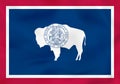 Wyoming waving flag. Wyoming state flag background texture Royalty Free Stock Photo