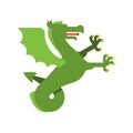 Wyvern Heraldic animal. Sea Dragon with fishtail. Fantastic Beast. Monster for coat of arms. Heraldry design element.