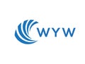 WYW letter logo design on white background. WYW creative circle letter logo Royalty Free Stock Photo