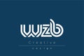 WZB Creative Unique Modern Letter Logo Design Royalty Free Stock Photo