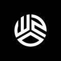 WZO letter logo design on black background. WZO creative initials letter logo concept. WZO letter design Royalty Free Stock Photo