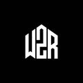 WZR letter logo design on BLACK background. WZR creative initials letter logo concept. WZR letter design Royalty Free Stock Photo