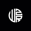 WZR logo WZR icon WZR monogram WZR letter minimalist Circle flat Unique modern abstract logo design Royalty Free Stock Photo