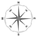 Compass rose vector on an isolated white background. Royalty Free Stock Photo