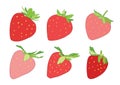 Colour red and pink Strawberry on white background