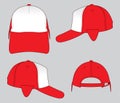 Baseball Cap Design Vector White / Red Royalty Free Stock Photo