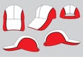 Baseball Cap Design Vector White / Red Royalty Free Stock Photo