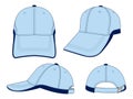 Baseball Cap Design Vector Light Blue / Navy Royalty Free Stock Photo