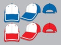 Baseball Cap Design Vector White / Blue /Red Royalty Free Stock Photo