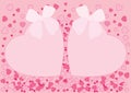 Heart bow design on pink background