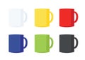 Coffee cup Multi color and Many coffee cups Multi color White yellow red blue green black Royalty Free Stock Photo