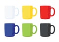 Coffee cup Multi color and Many coffee cups Multi color White yellow red blue green black