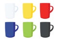 Many coffee cups Multi color White yellow red blue green black Royalty Free Stock Photo