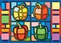 Bell pepper moses stained glass and is a mosaic glass that is used to decorate a picture of a window door